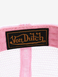 Trucker Hat in Pink Velvet