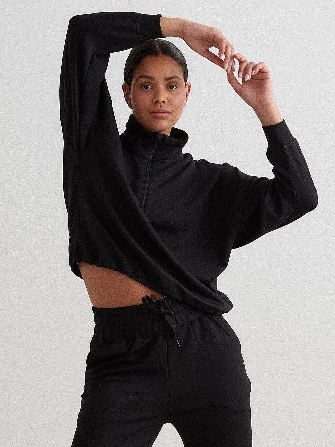 Black Comfy Half Zip