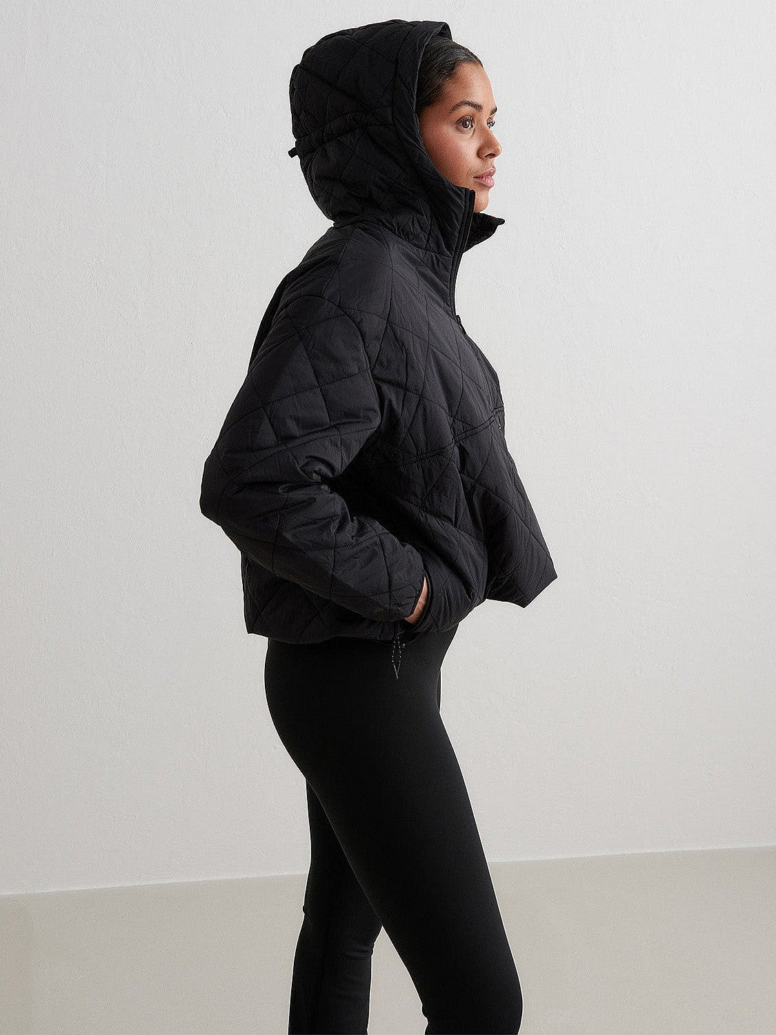Black Oversized Quilted Anorak