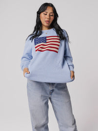 LAV Oversized Knit Light Blue Flag
