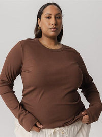 Everyday Rib Long Sleeve In Brown