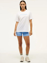 Aero Short Sleeve Tee In White/Cornflower Blue