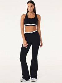 Avant Flare Legging In Black & Whisper White