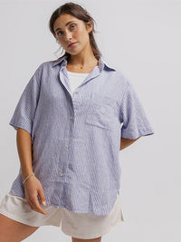 Resort Shirt in Blue & White Stripe