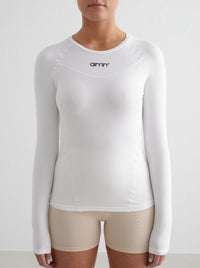 White Soft Basic Long Sleeve Top