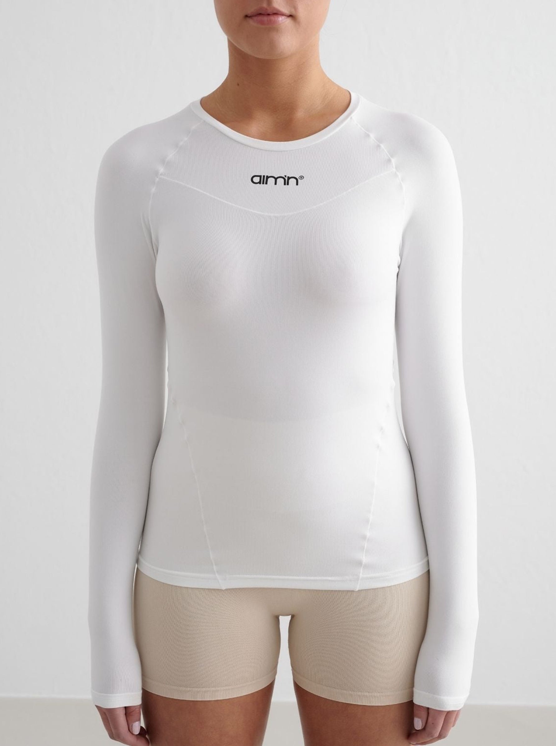 White Soft Basic Long Sleeve Top