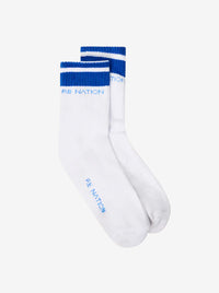 Homage Sock in Optic White & Royal Blue