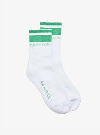 Homage Sock in Optic White & Kelly Green