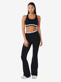 Avant Flare Legging in Black & Whisper White
