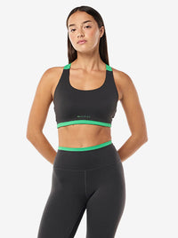Highgate Sports Bra in Caviar & Kelly Green