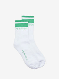 Homage Sock In Optic White & Kelly Green