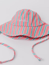Holiday Bucket Hat in Melon Stripe