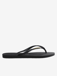 Slim Metallic Logo Flip Flops