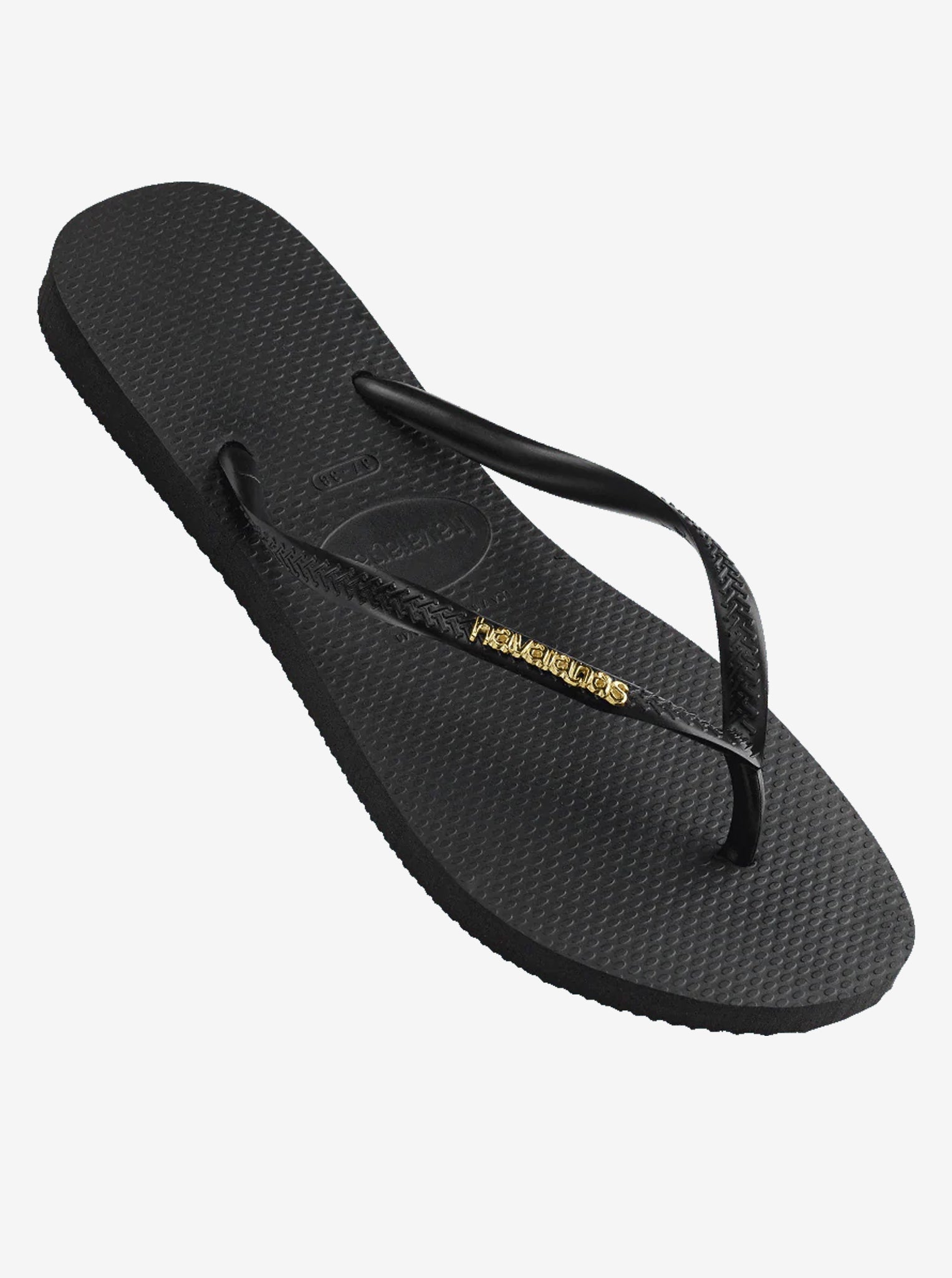Slim Metallic Logo Flip Flops