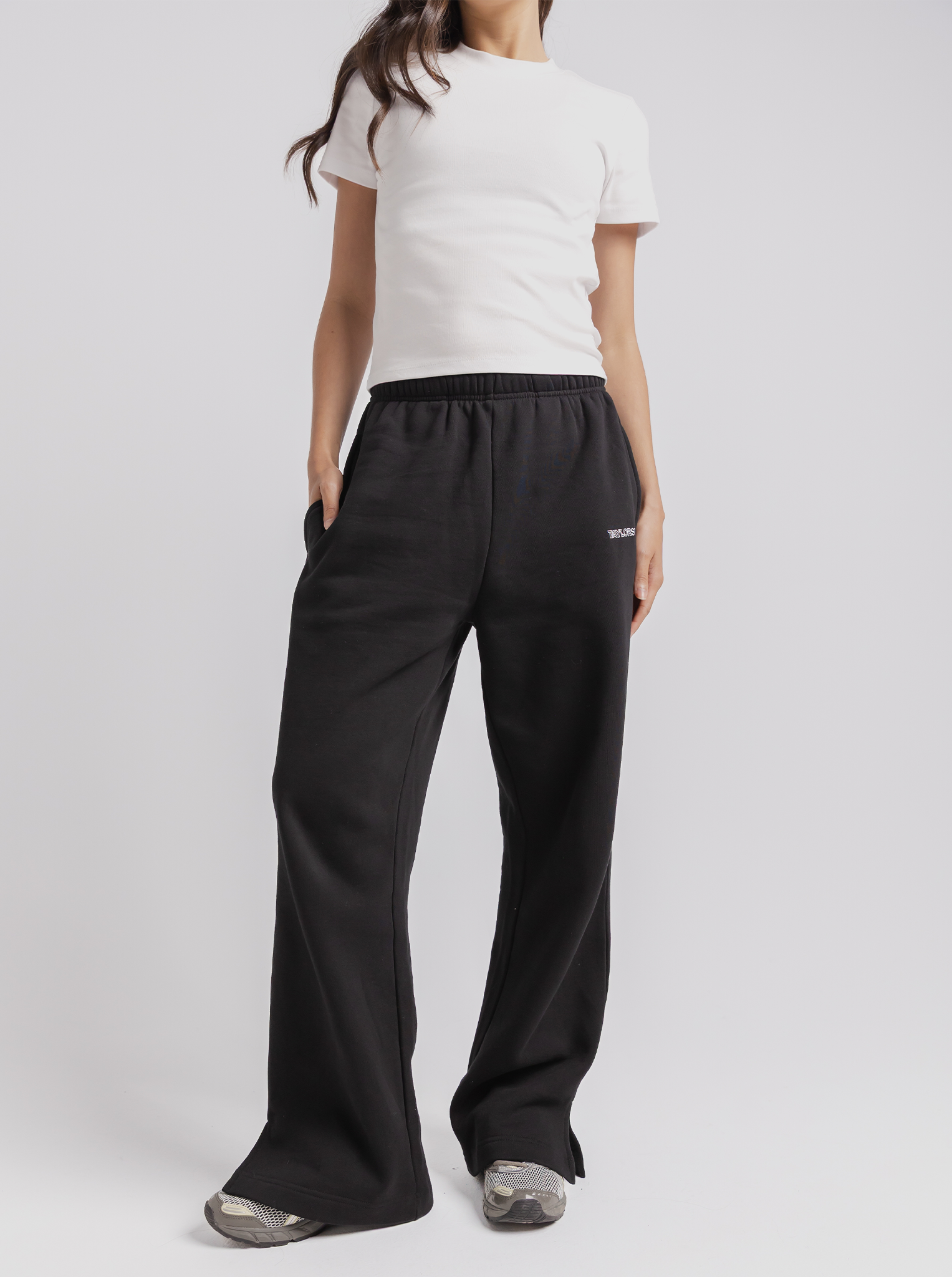 Wide Leg Sweat in Black