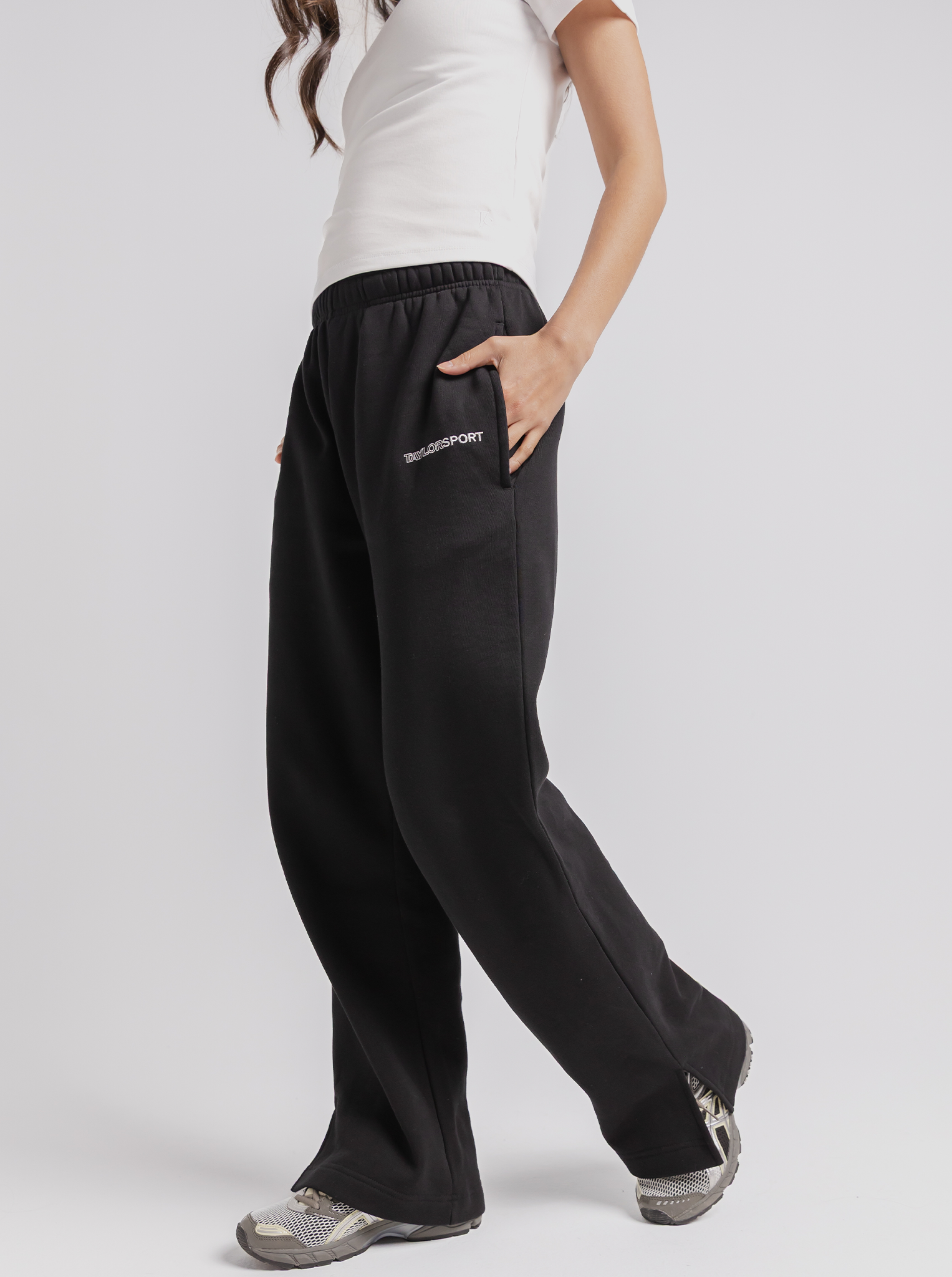 Wide Leg Sweat in Black