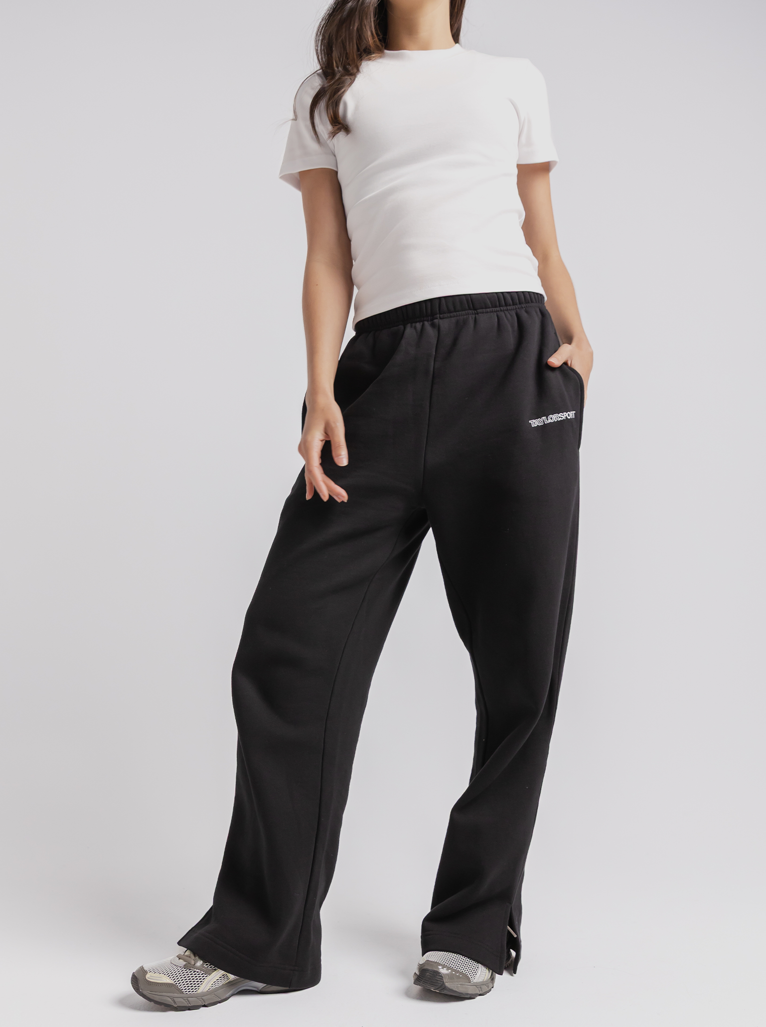 Wide Leg Sweat in Black