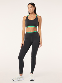 Vita Full Length Legging In Caviar & Kelly Green