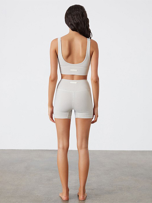 Coconut Stripe Rib Crop Top