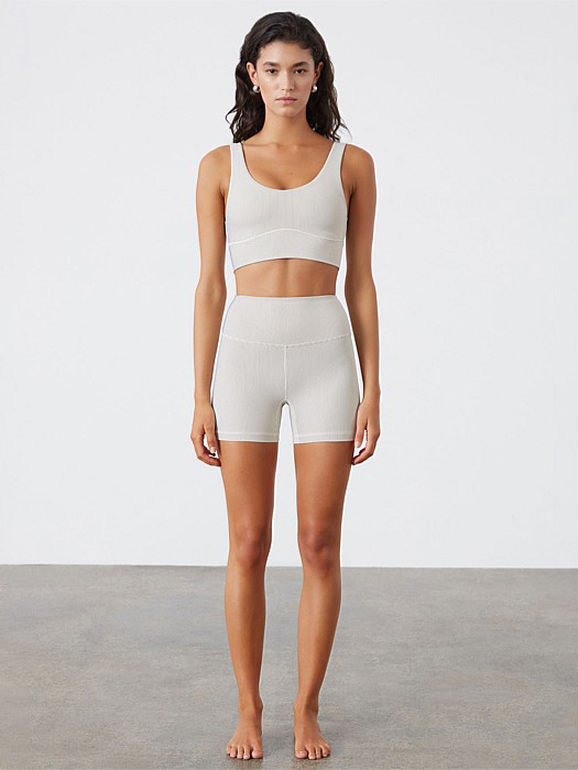 Coconut Stripe Rib Crop Top