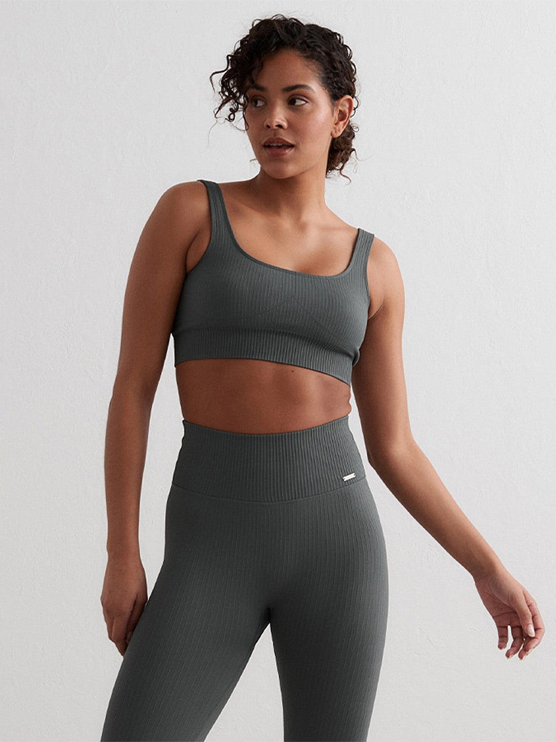 Sage Ribbed Seamless Bra