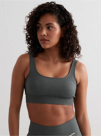 Sage Ribbed Seamless Bra