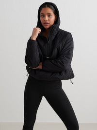 Black Oversized Quilted Anorak