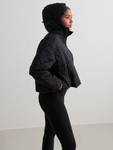Black Oversized Quilted Anorak