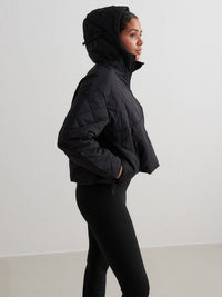 Black Oversized Quilted Anorak
