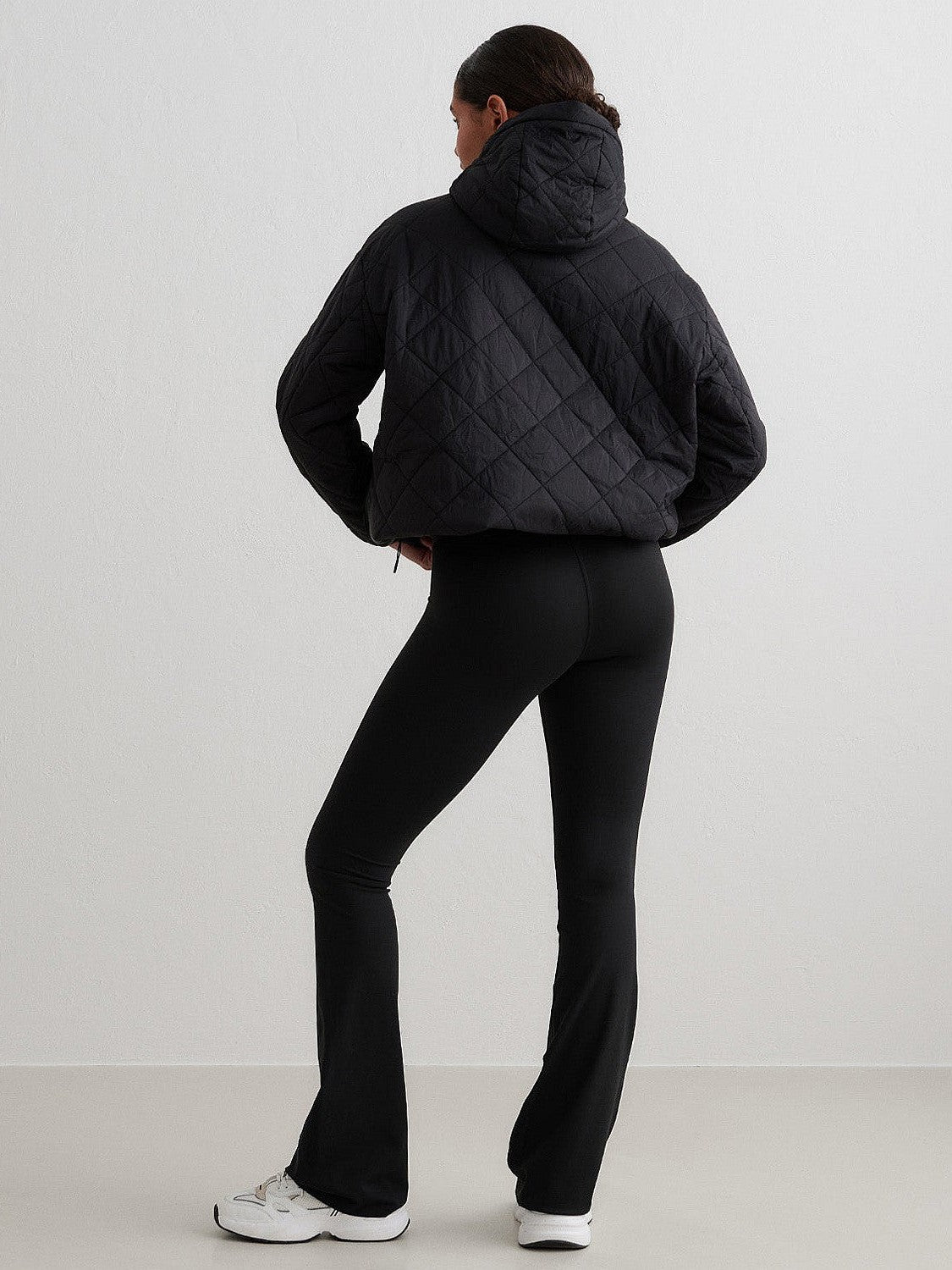 Black Oversized Quilted Anorak