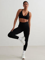 Black Shape Seamless Cross Back Bralette