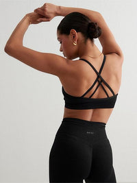 Black Shape Seamless Cross Back Bralette