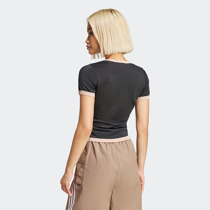 Knitted 3 Stripe Short Tee