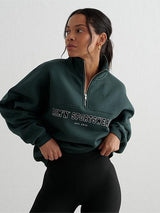 Deep Emerald Varsity Sweat Half Zip