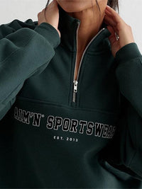 Deep Emerald Varsity Sweat Half Zip