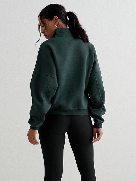 Deep Emerald Varsity Sweat Half Zip