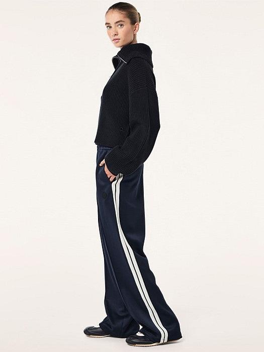 High Season Zip Neck Knit in Black
