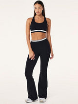 Avant Flare Legging in Black & Whisper White
