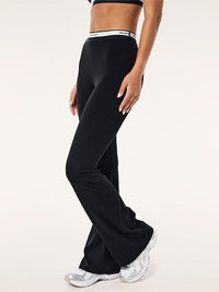 Avant Flare Legging in Black & Whisper White