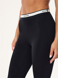 Avant Flare Legging in Black & Whisper White