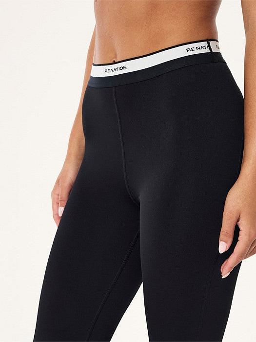 Avant Flare Legging in Black & Whisper White