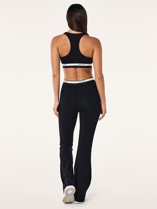 Avant Flare Legging in Black & Whisper White