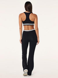 Avant Flare Legging in Black & Whisper White