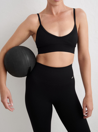 Ribbed Seamless Tights in Black
