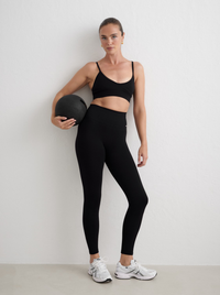 Ribbed Seamless Tights in Black