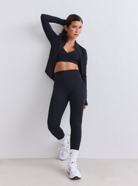 Ribbed Seamless Tights in Black