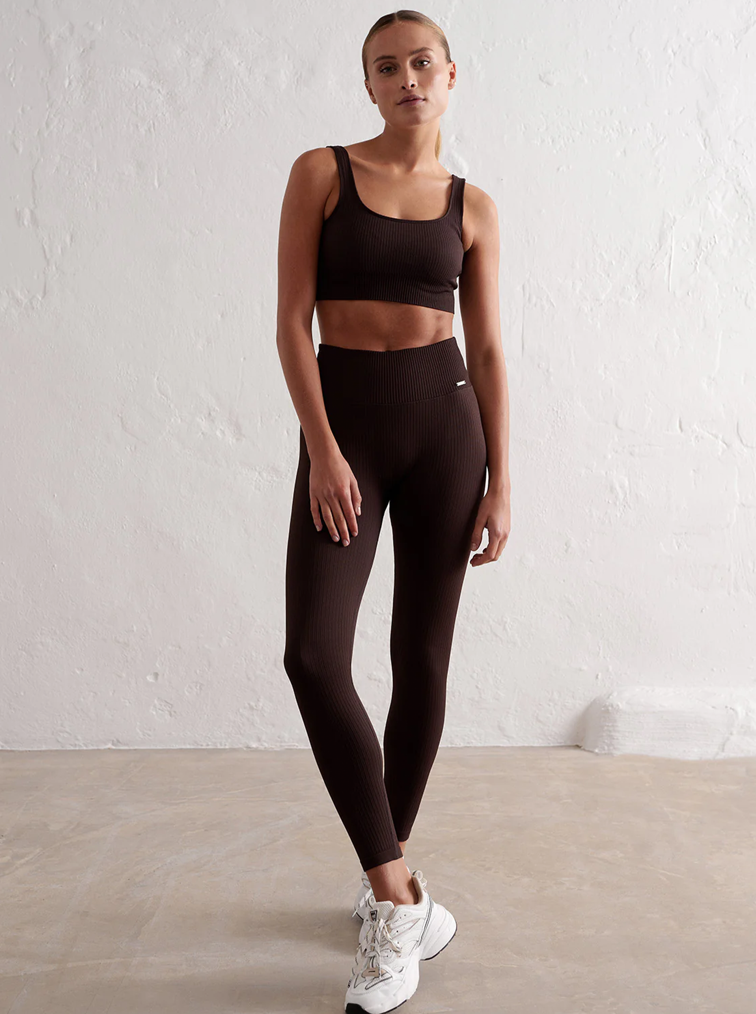 Ribbed Seamless Tights Cocao