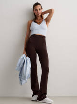 Shape Seamless Flare Tights in Chocolate