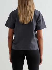 Shadow Grey Serif Boxy T-Shirt