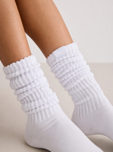 White Slouch Sock
